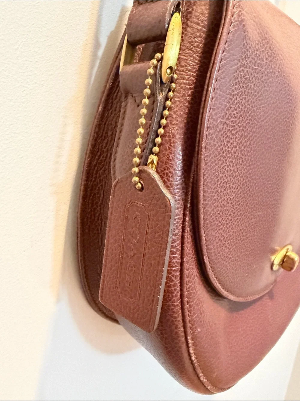 Vintage Coach Classic Brown Turnkey Crossbody Bag